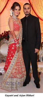 Gayatri and Arjun Hitkari at The wedding reception of Gayatri and Arjun Hitkari hosted by Debbie and Arun Hitkari in Taj, Colaba, Mumbai on 20th Jan 2013.jpg